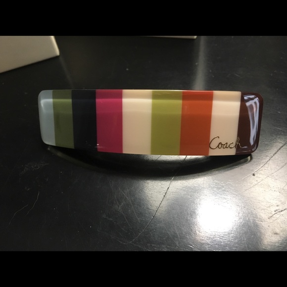 BRAND NEW-Coach Multi-Color Stripe Hair Clips - Picture 5 of 9